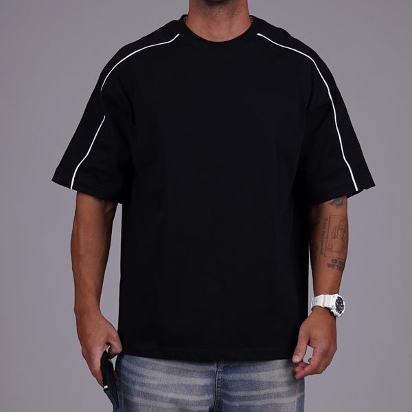 ESSENTIAL OVERSIZED LINED TSHIRT PACK OF 2